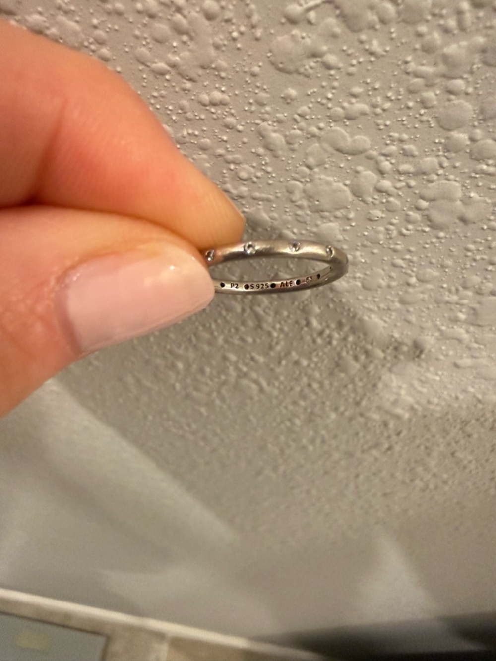 Pandora Sterling Silver Eternity Ring with CZ - Silver - size 5 - 2 rings